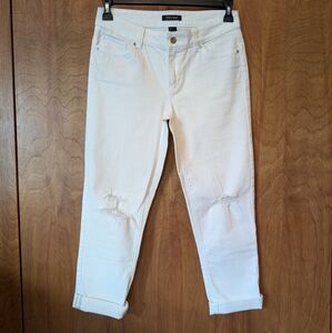 NWOT White House Black Market White Cropped Slim Jeans 4P